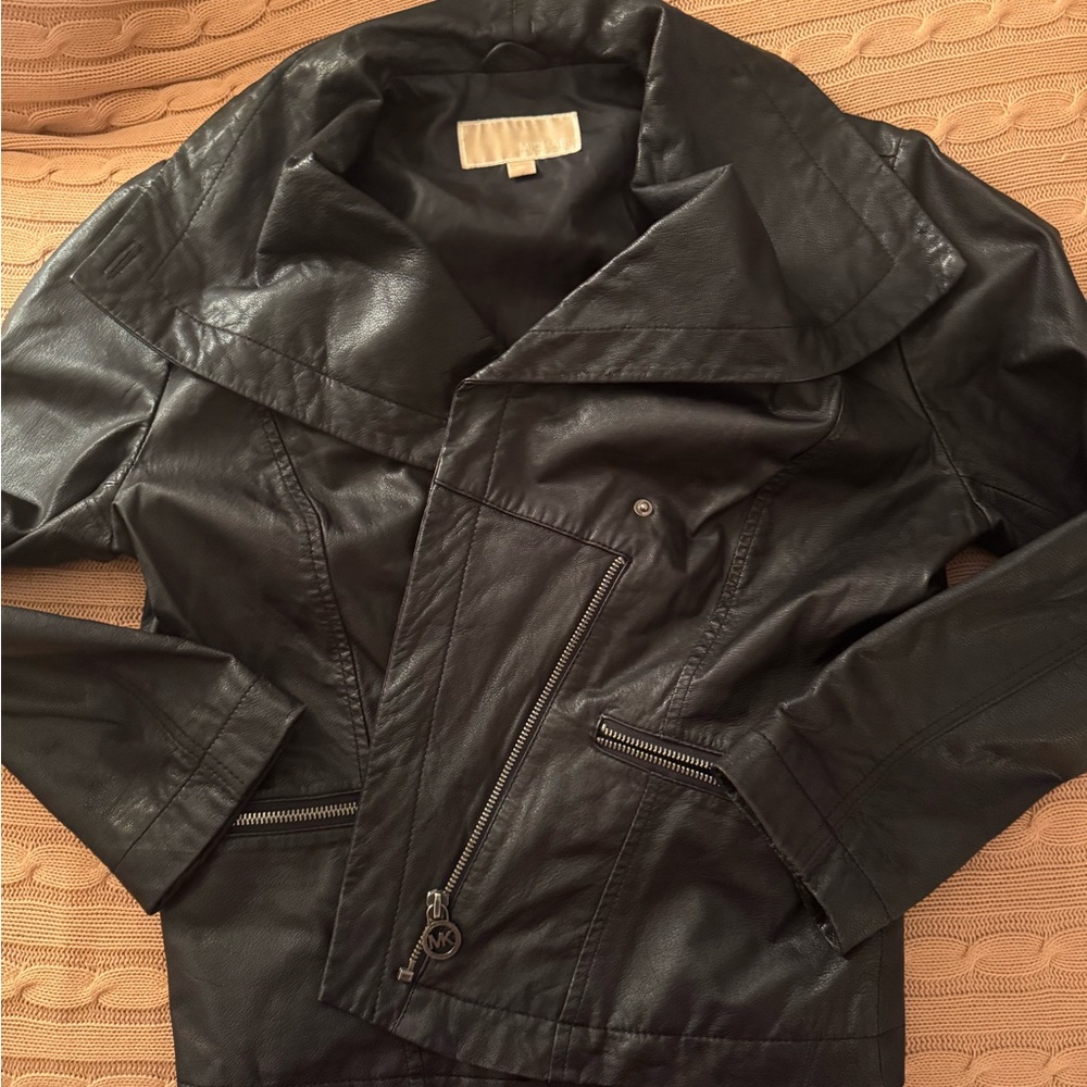 Michael Kors Black Leather Jacket size medium
